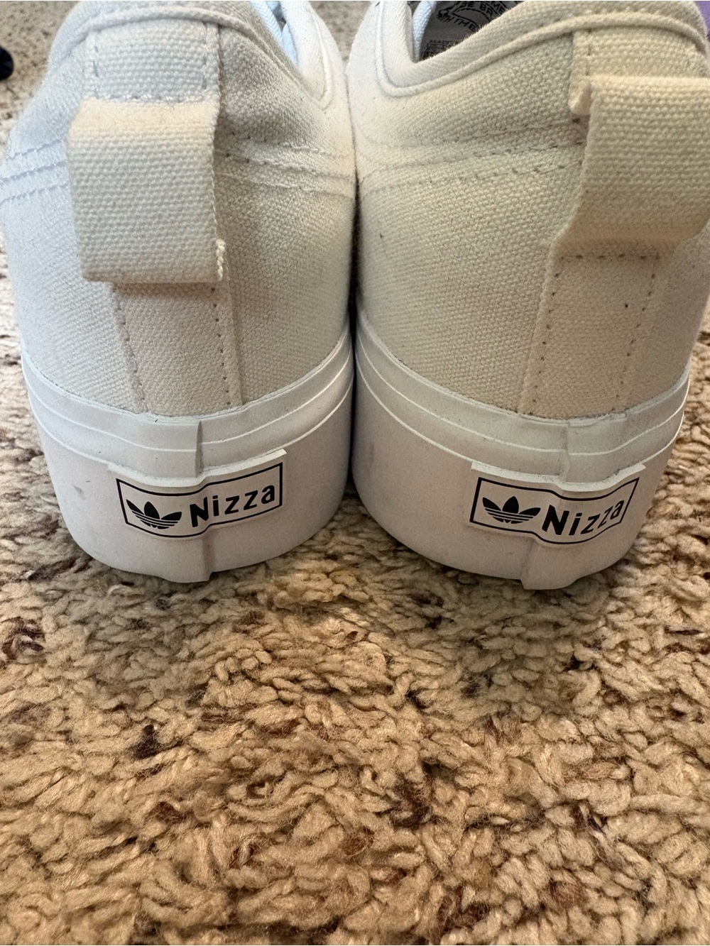 adidas Women's White Canvas Low-Top Platform Sneakers - Picture 2 of 5